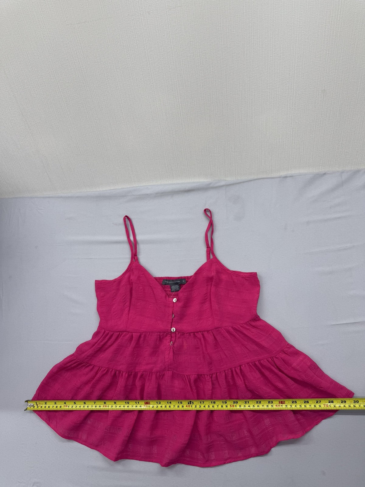 French Connection Pink Sleeveless V-Neck Tiered Camisole Top Size 10