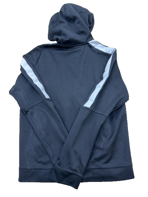 Nike Men's Gray Hoodie – Size S, Striped, Full Zip