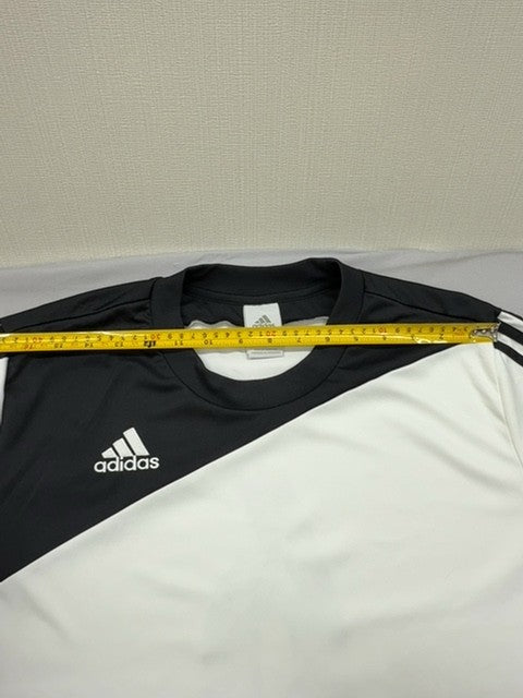 Adidas Men's White Black Striped Soccer Jersey Short Sleeve XL Polyester