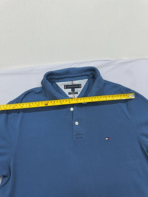 Tommy Hilfiger Men's Blue Slim Fit Polo Shirt Size L 1985