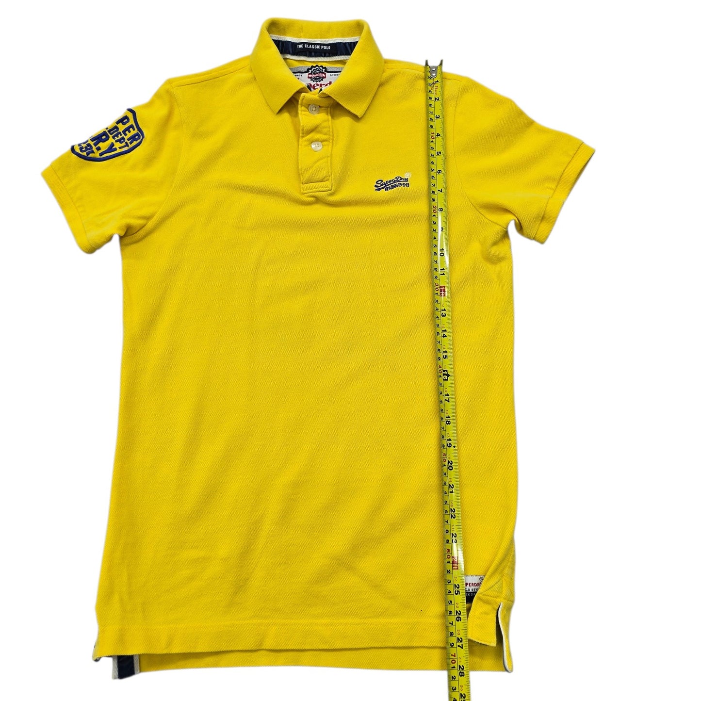 Superdry Men's Yellow Embroidered Polo Shirt Size M