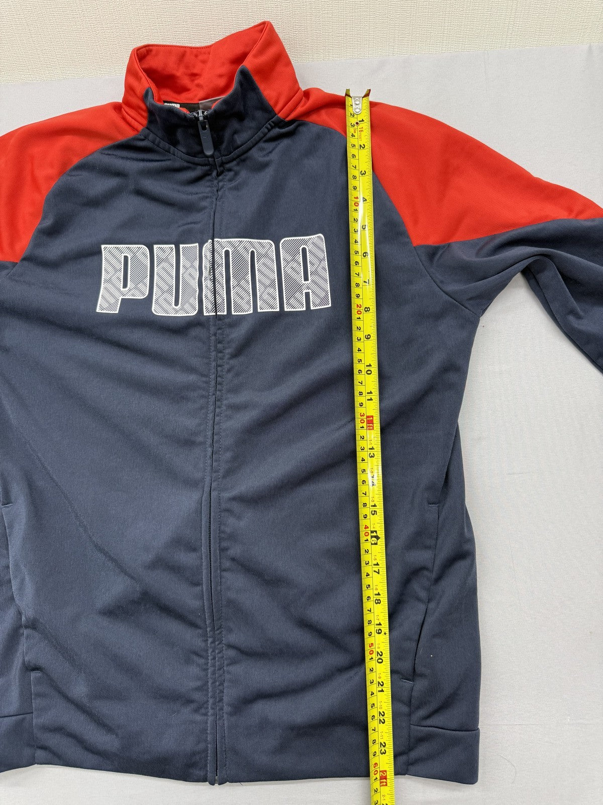 Puma Men's Navy Red Color Block Track Jacket Windbreaker Zip