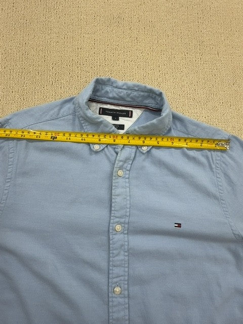 Tommy Hilfiger Men's Blue Flex Slim Fit Long Sleeve Shirt Size S