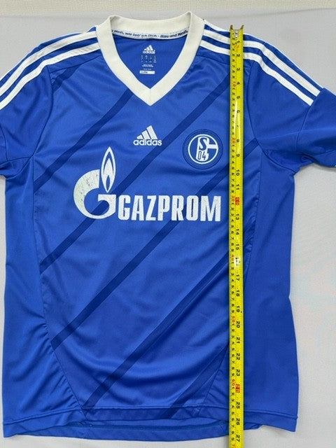 Vintage Adidas Schalke 04 Gazprom Soccer Jersey M Royal Blue Striped