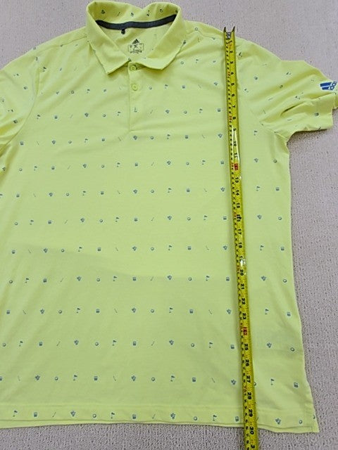 Adidas Men's Yellow Primegreen Golf Polo Shirt XXL Short Sleeve