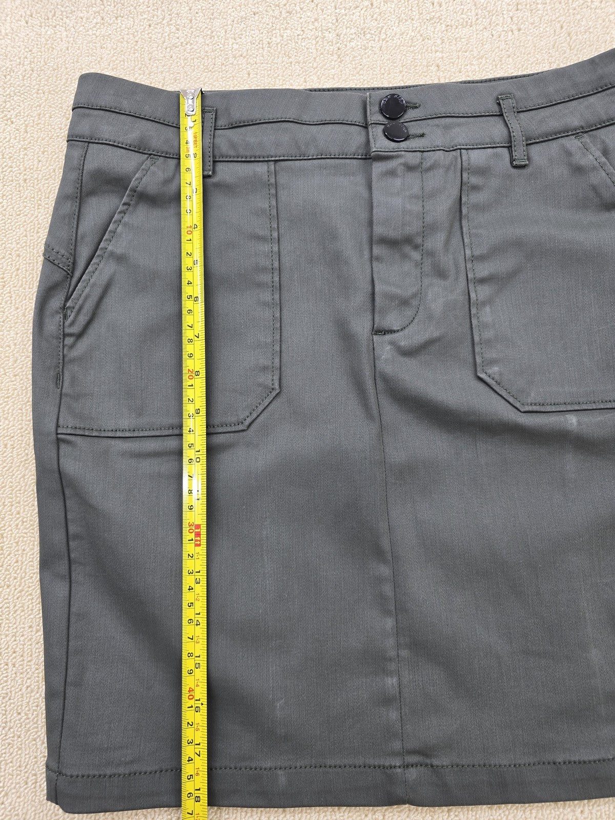 One Step Gray Mini Cargo Skirt Women Mid Rise Pockets Button Casual