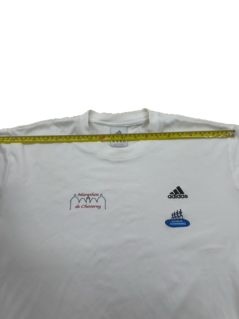 Adidas XL White Short Sleeve Logo T-Shirt Crewneck 100% Polyester Regular Fit