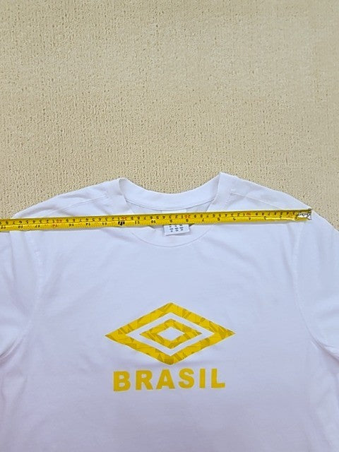 Umbro Brasil White XL Short Sleeve Crewneck Jersey T-Shirt Regular Fit