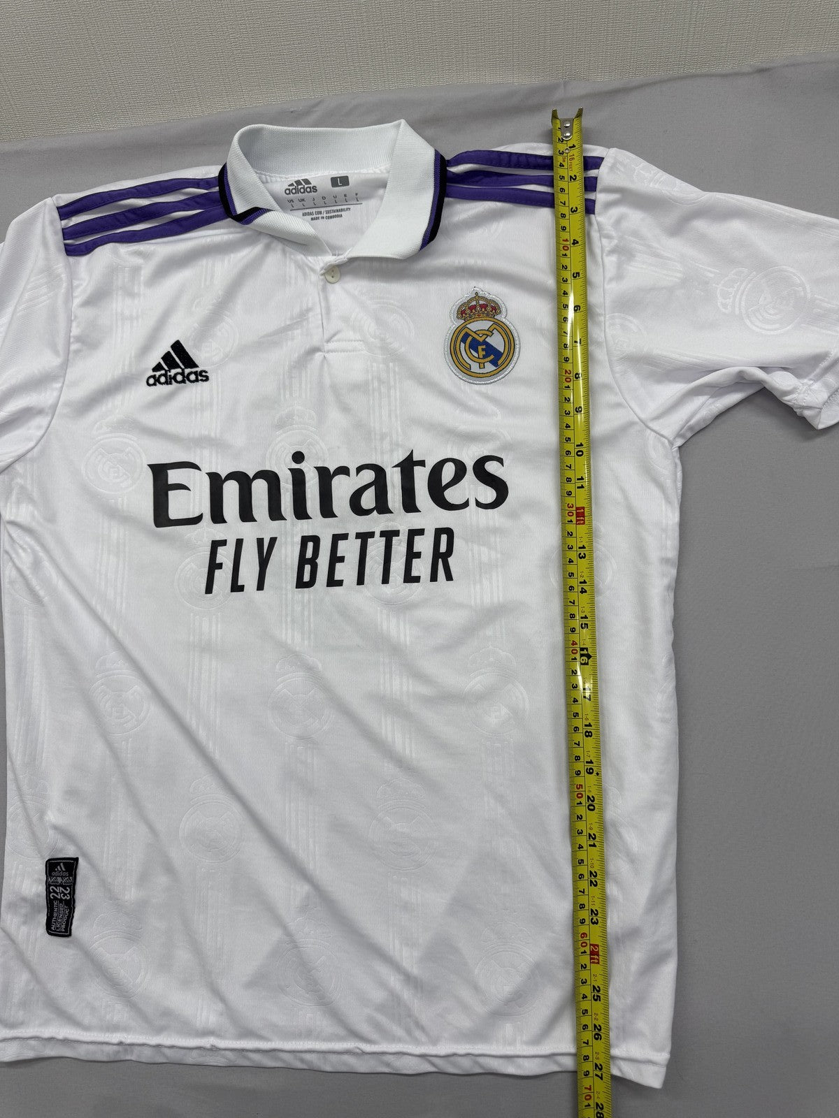 Adidas White Polo Jersey L Short Sleeve Unisex Adult Regular