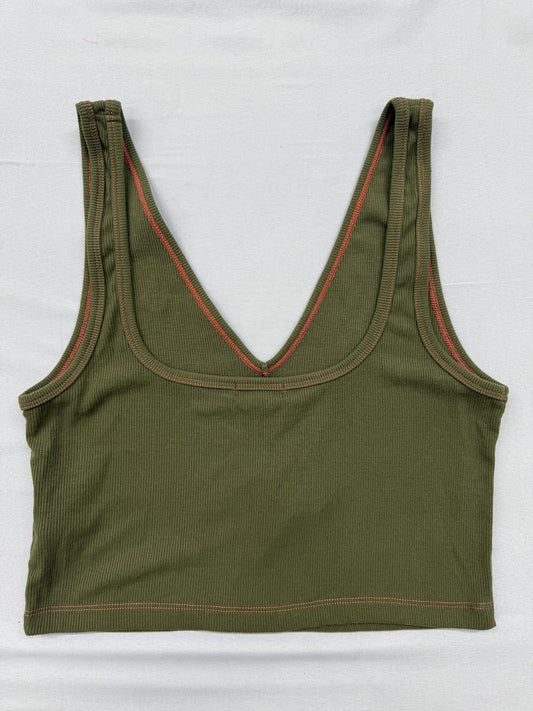 True Religion Women's Green Tank Top – Size L, V-Neck
