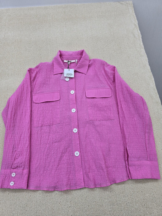 Koton Women's Pink Top – Size S, Oversized, Long Sleeve