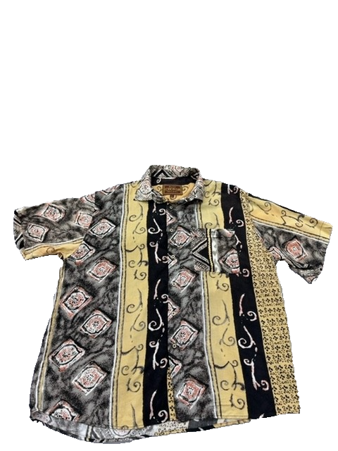 Cotton Club Men's Multicolor Shirt – Size XL, Short Sleeve, Cotton