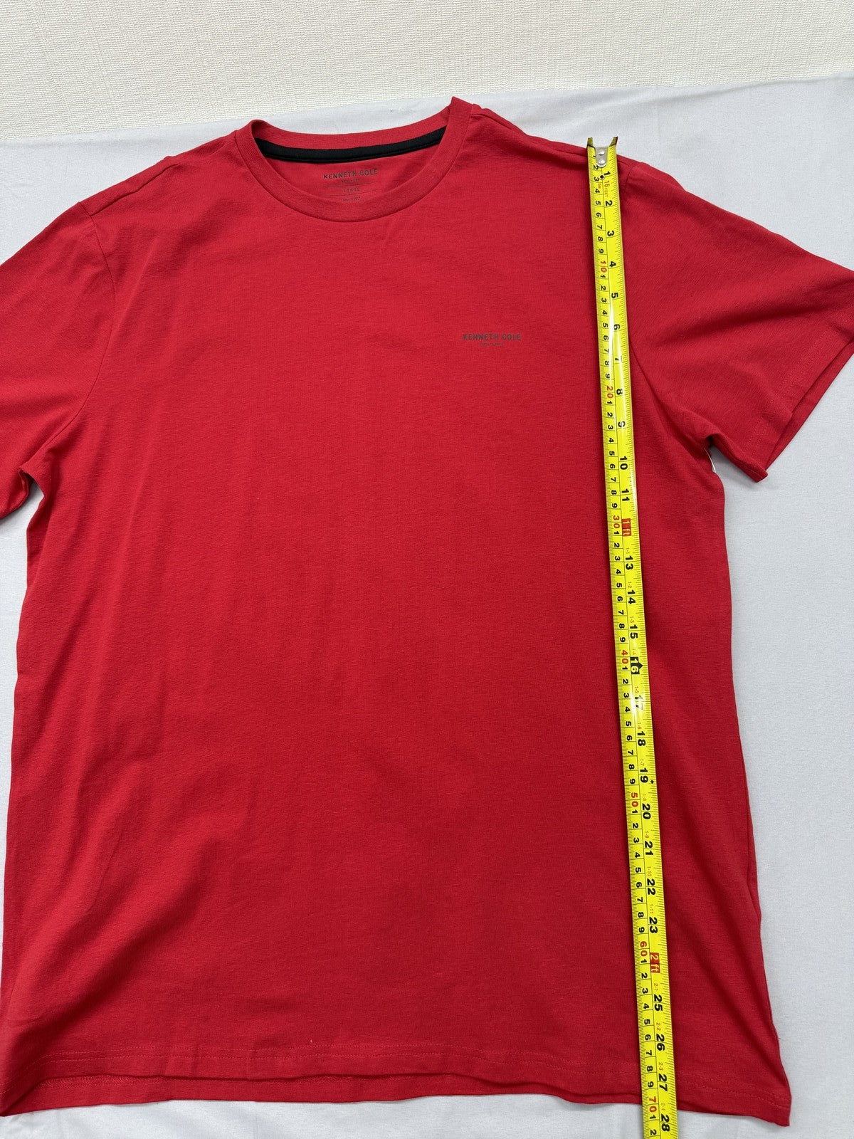 Kenneth Cole Men's Red Large Short Sleeve Crew Neck T-Shirt Cotton