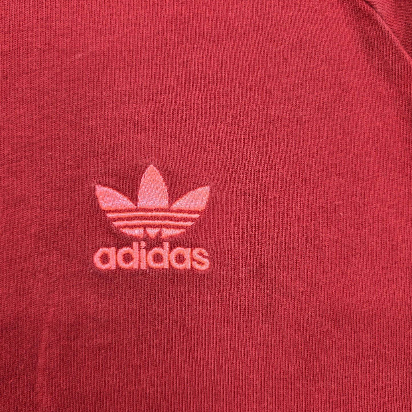 Adidas Originals Men's Burgundy Striped T-Shirt L Three Stripes Trefoil