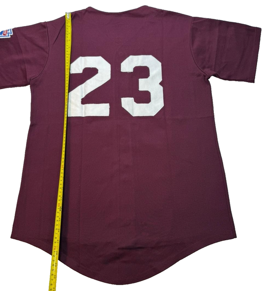 Men's Large Maroon Jersey Athletic Baseball Team Style Top L