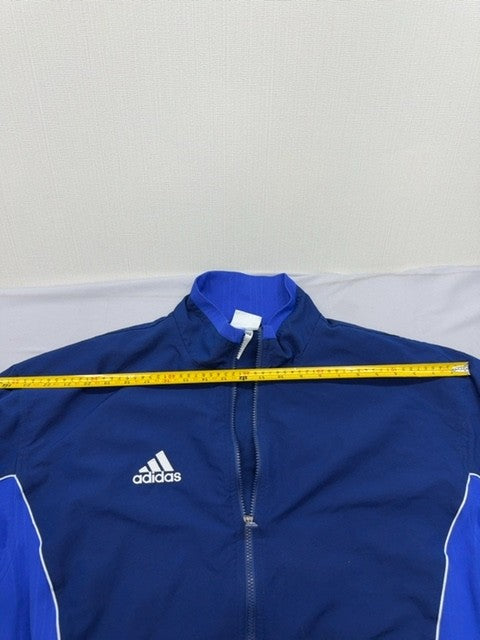 Vintage Adidas Women's Blue Track Training Jacket M #10 Soccer Zip