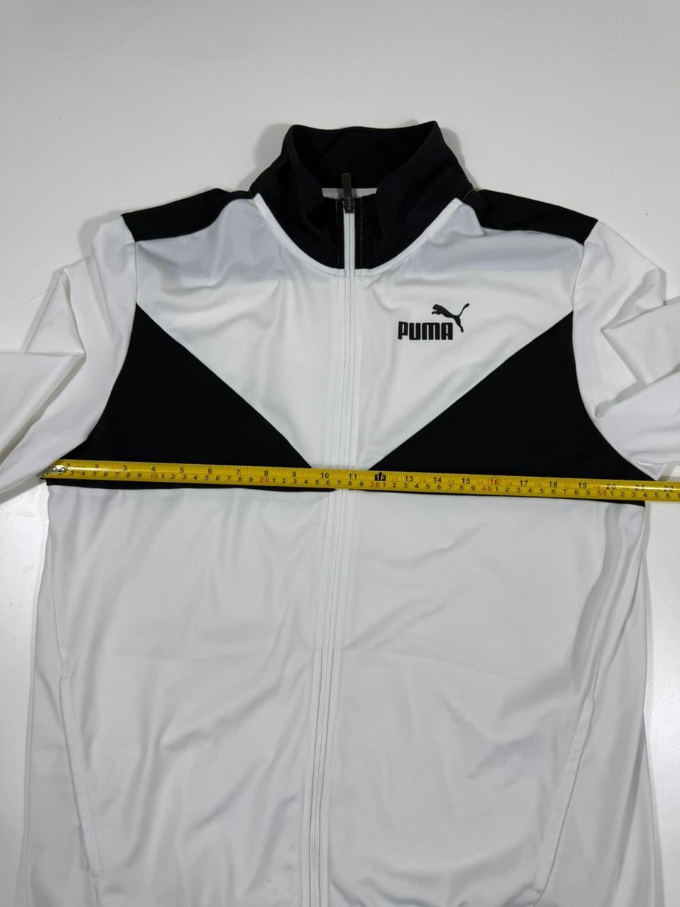 Puma Men's White & Black Zip Up Track Jacket Sportswear Size M
