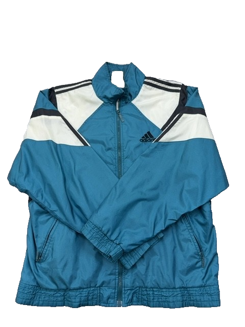Adidas Men's Teal Striped Track Jacket Size S Vintage Retro