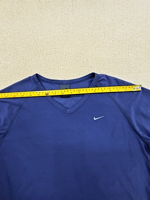 Nike Men's Blue Dri-FIT Legend V-Neck T-Shirt Relaxed Fit