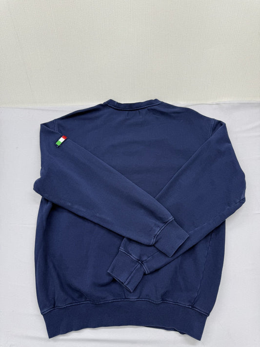 Kappa Women's Navy Crewneck Sweatshirt Large Italia Flag Fleece