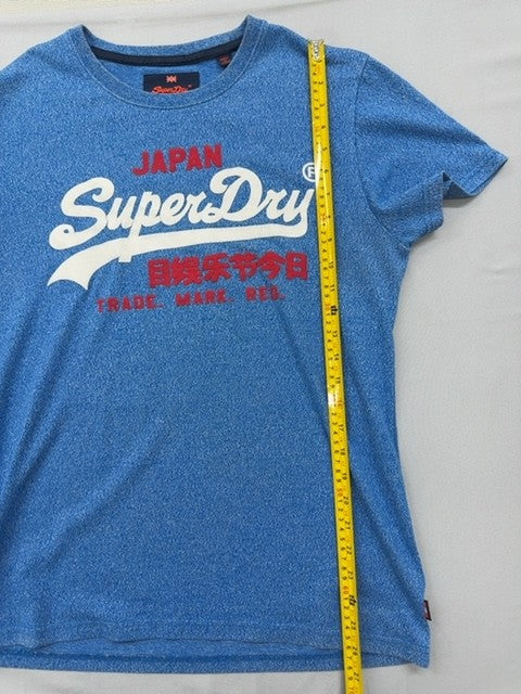 Superdry Men's Japanese Blue L Short Sleeve Crew Neck T-Shirt M10007HODD1