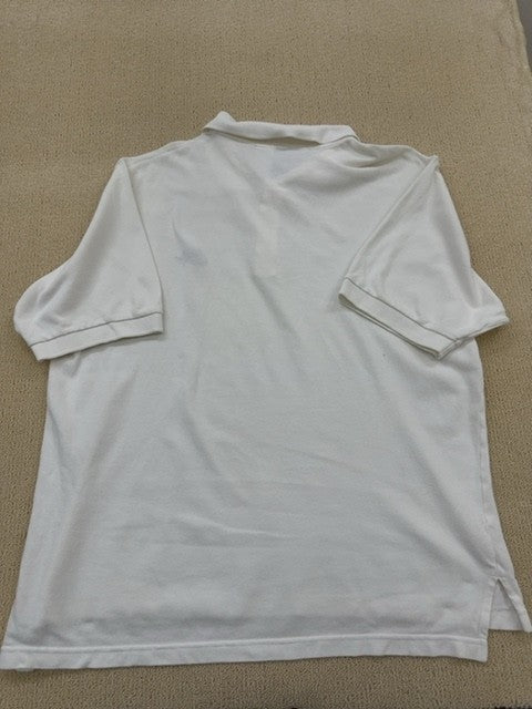 Nike Men's White Polo Shirt – Size XL, Short Sleeve, Cotton