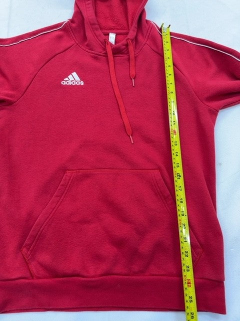 Adidas Men's Red Pullover Fleece Hoodie M Regular Drawstring