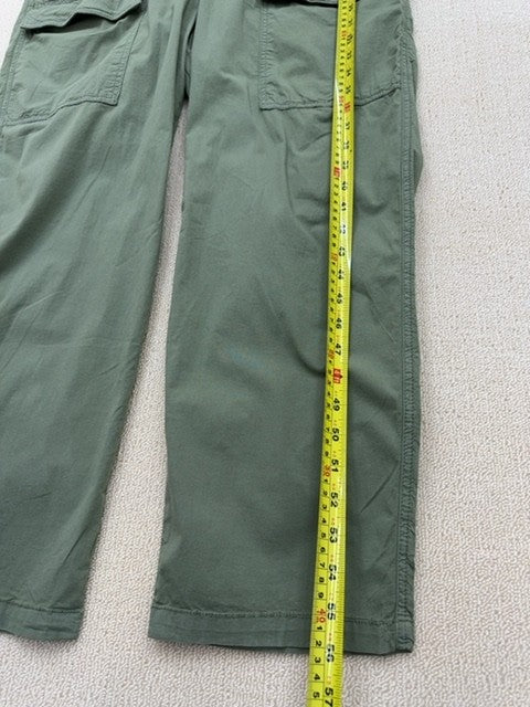 Reiko Green Worker Jumpsuit M Short Sleeve Cargo Pockets Cotton Spandex