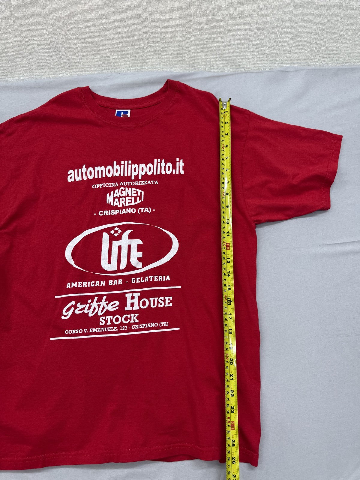 Russell Red Short Sleeve T-Shirt Crew Neck Printed L ZT1150