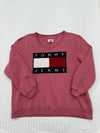 Tommy Jeans Youth Pink Hoodie – Size L, Logo, Pullover