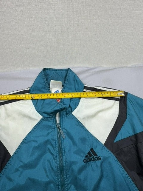 Adidas Men's Teal Striped Track Jacket Size S Vintage Retro