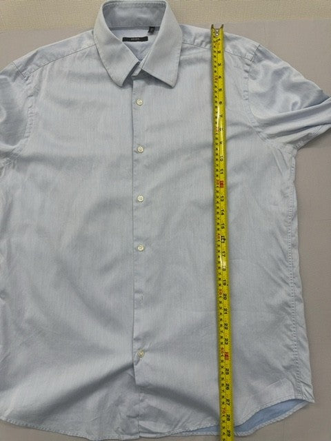 Boss Hugo Boss Light Blue Slim Fit Lrg 41x16 Herringbone Dress Shirt