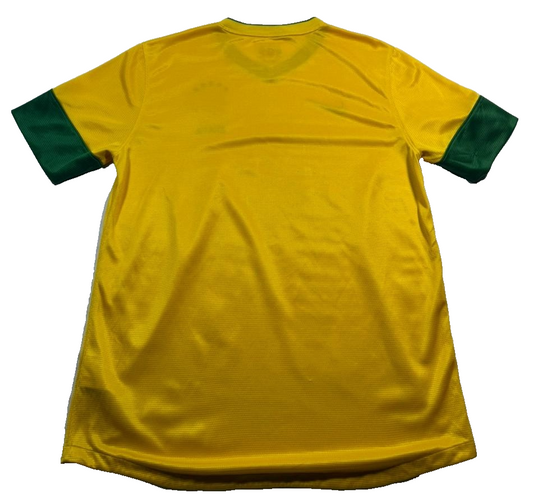 Nike Brazil National Team Soccer Jersey Yellow Green Men's Size L