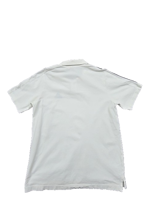 Adidas Men's White Polo Shirt – Size M, Striped, Short Sleeve – Ref 718C2
