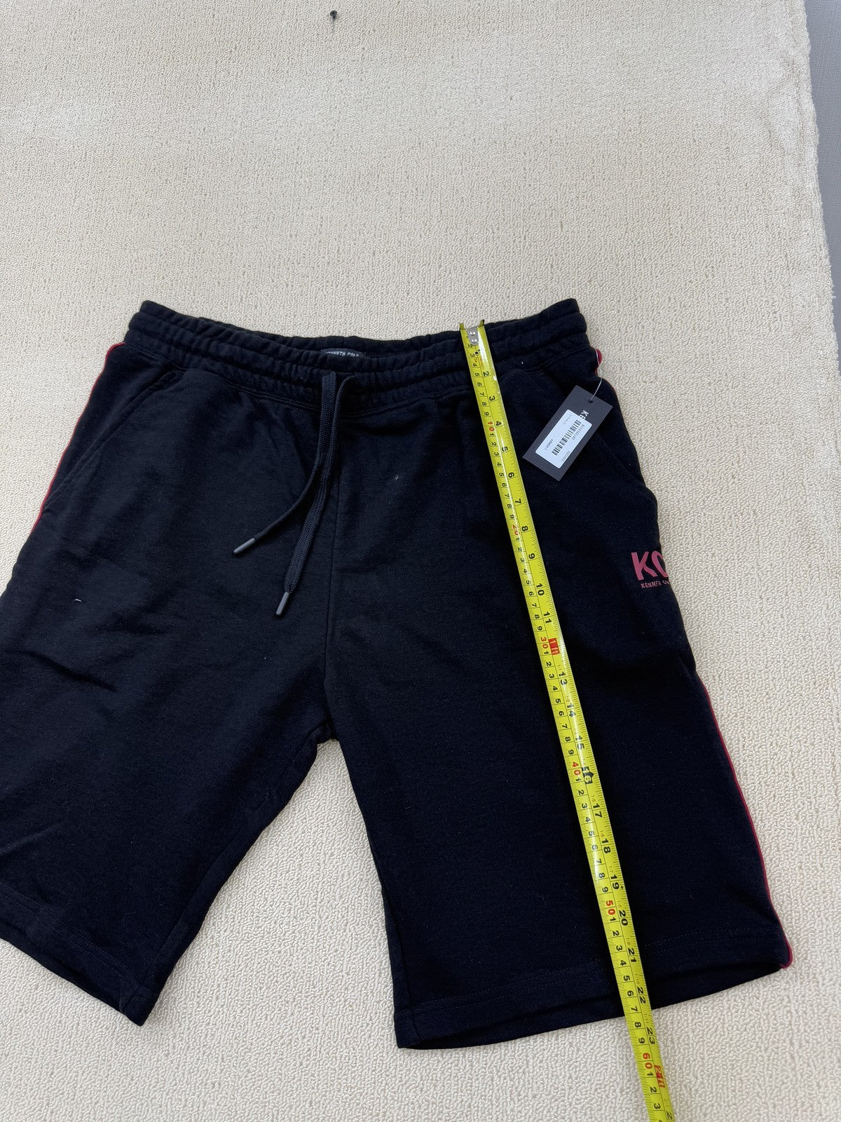 Kenneth Cole Black Fleece Jogger Shorts Men's XLT Cotton Poly Drawstring