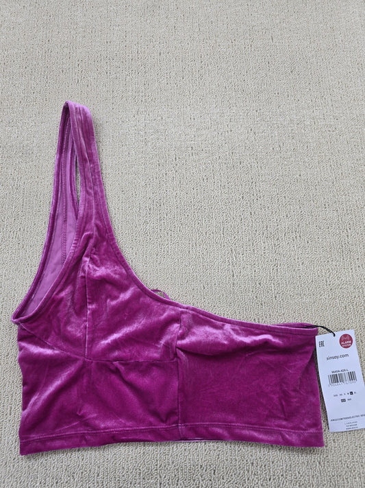 Sinsay Purple Velvet Bralette L Adjustable Straps Women
