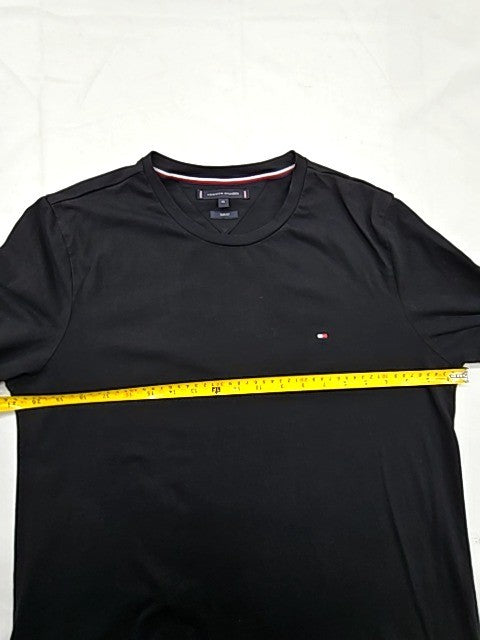 Tommy Hilfiger Men's Black XL Slim Fit Long Sleeve Cotton Tee Logo