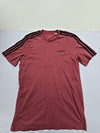 Adidas Men's Burgundy 3 Stripes T-Shirt M Short Sleeve Crew Regular