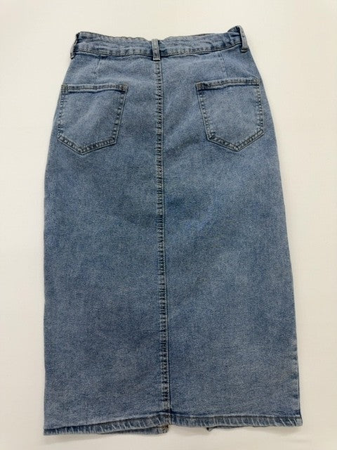 Shein Women's Light Blue Denim Midi Skirt Size M