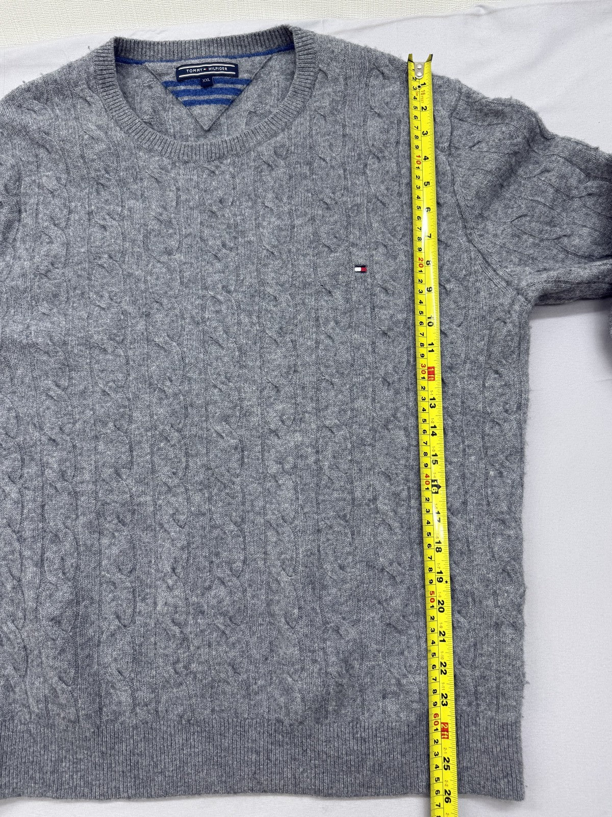 Tommy Hilfiger Cable Knit Crewneck Sweater Men's XXL Grey