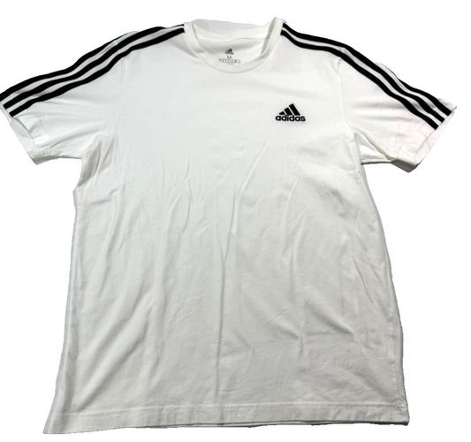 Adidas Essentials Men's Single Jersey 3-Stripes T-Shirt For In White - Size M