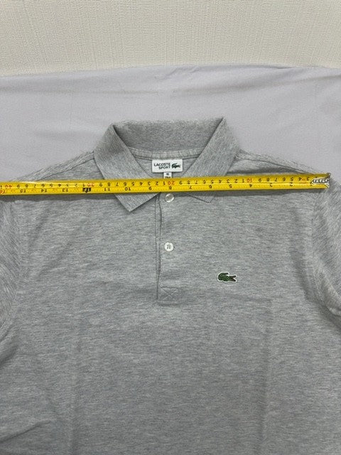 Lacoste Sport Men's Gray Short Sleeve Polo Shirt Cotton Casual Logo