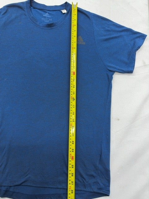 Adidas Men's L Blue Climalite Freelift Short Sleeve Crewneck T-Shirt