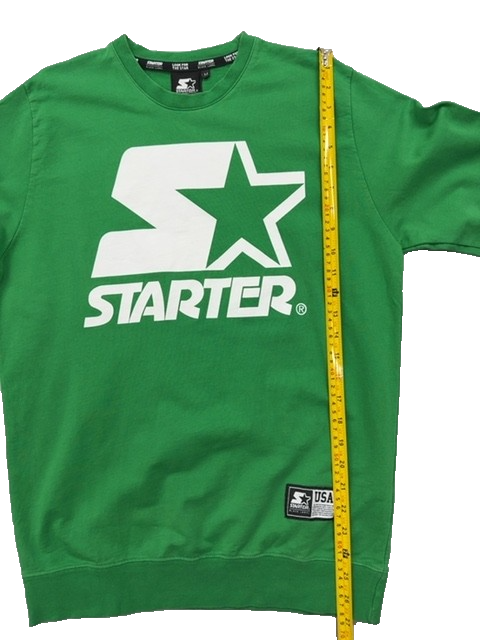 Starter Black Label Green Crewneck Sweatshirt M Italy Cotton Long Sleeve