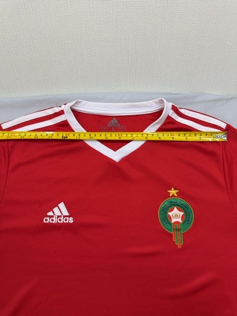 Adidas Men's Red Soccer Jersey L Climalite V-Neck Short Sleeve