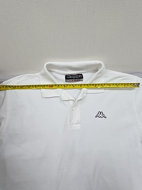 Kappa Men's White Polo Shirt Large 100% Cotton Short Sleeve