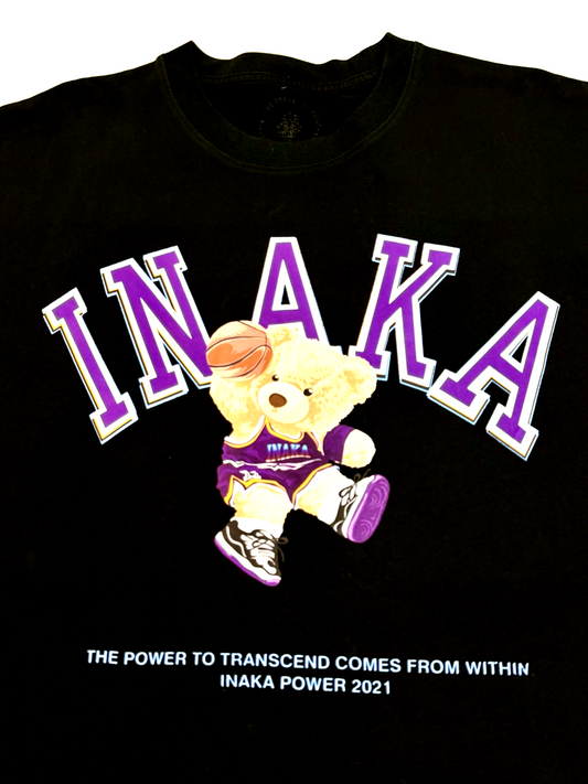 Unverified Brand Men's Black T-Shirt – Size 2XL, Inaka Power Teddy Bear