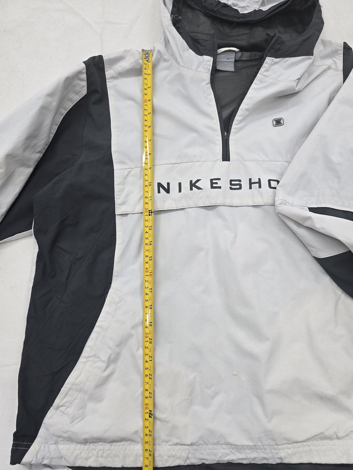 Nike Men's L White/Black Color Block Hooded Windbreaker Zipper