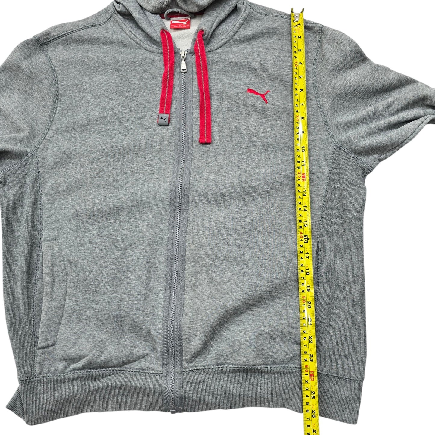 Puma Men's Heather Gray Zip-Up Hoodie Size L