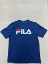 Fila Men's Navy T-Shirt – Size S, Logo, Short Sleeve